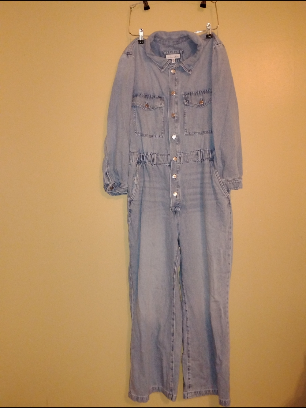 LOFT Light Wash Denim Jumpsuit